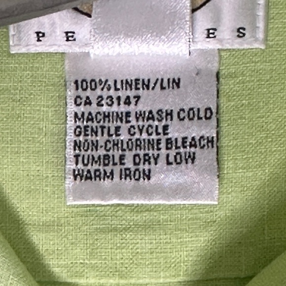 Talbots 100% Irish Linen Short Sleeve Button
Down Top Light Green Size Medium - Picture 7 of 7